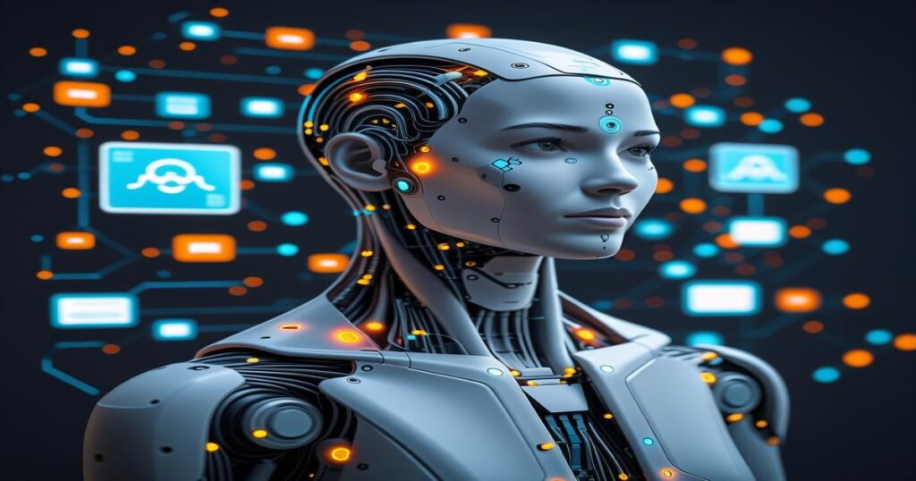 AI-generated image to illustrate the content of Future Stacked.