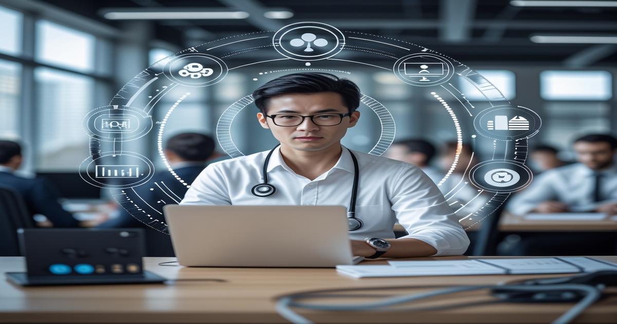 AI-generated image to illustrate the content of Future Stacked.