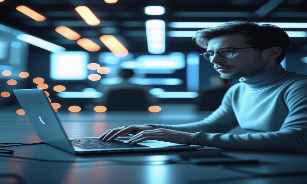 AI-generated image to illustrate the content of Future Stacked.