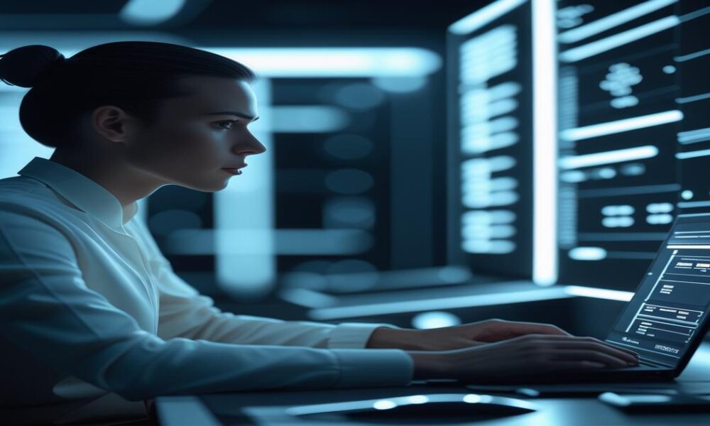 AI-generated image to illustrate the content of Future Stacked.